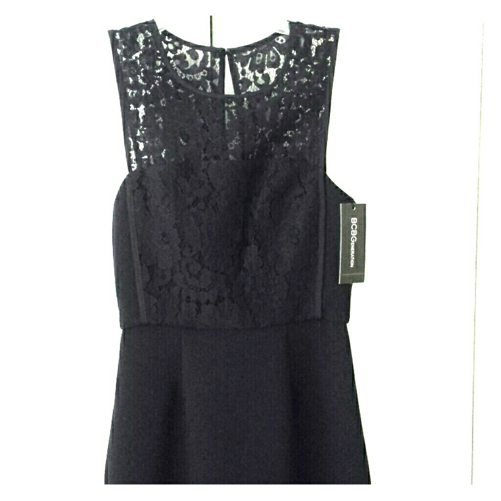 NWT BCBGeneration Black Lace Top Dress - 0
